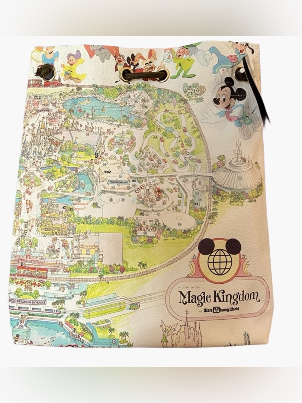 Disney Parks Magic Kingdom Vintage Map Tote Bag NWT